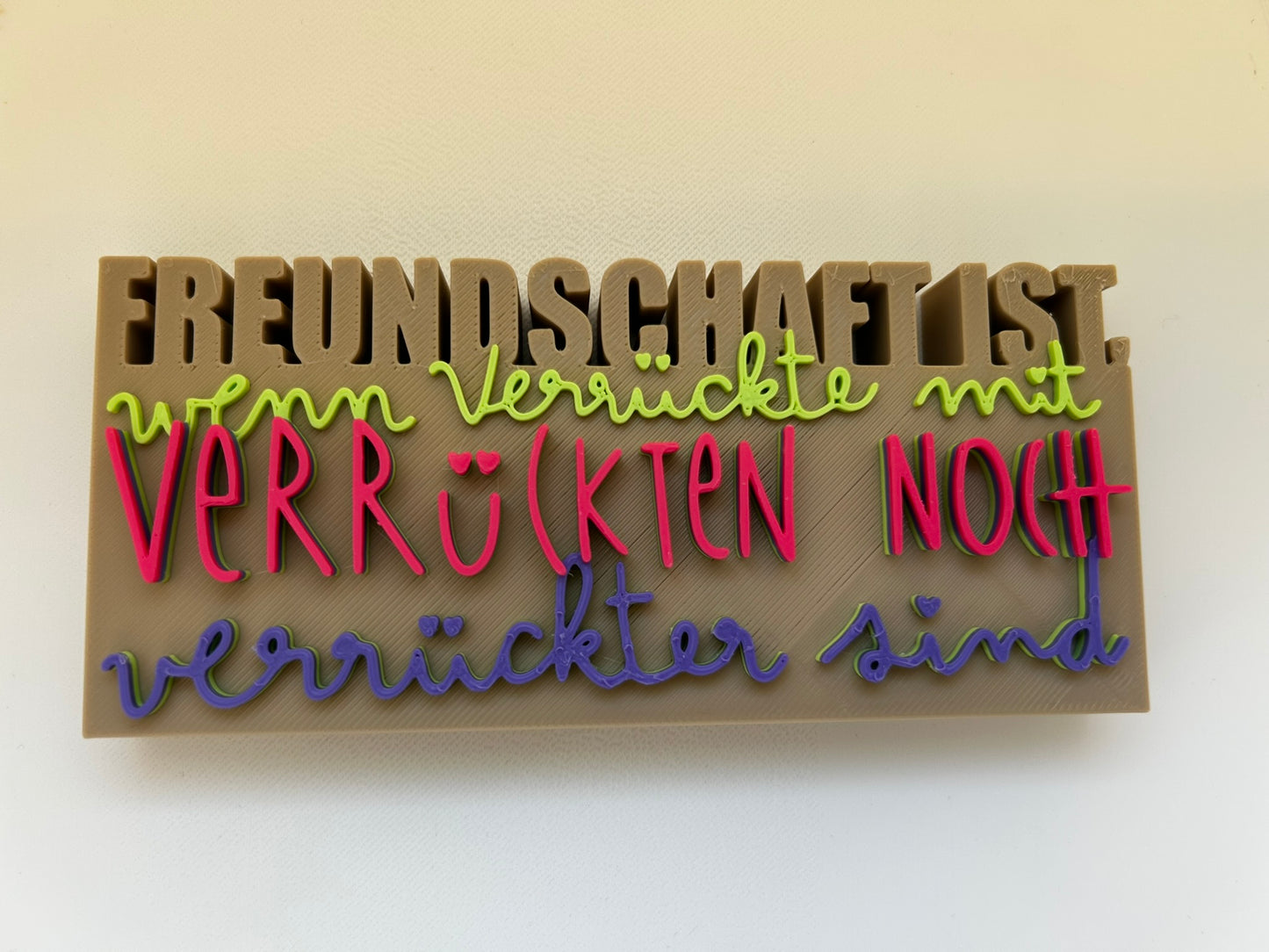 3D Schriftzug I Statement Spruch I Dekoration "Freundschaft ist.."