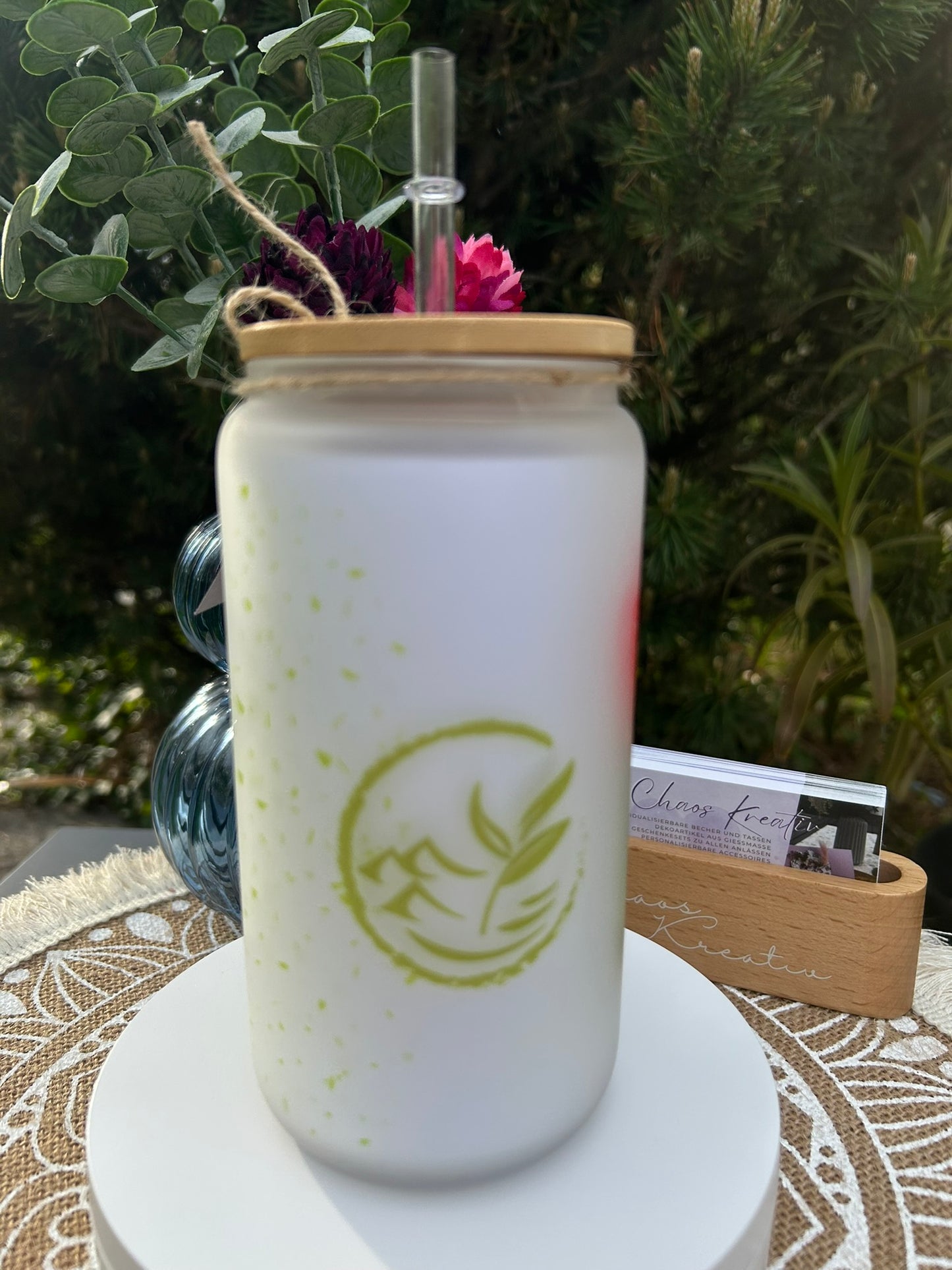 Trinkglas mit Deckel & Strohhalm I Matcha 2
