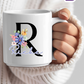 Keramiktasse mit Monogramm, personalisierter Becher mit Wunschnamen oder Monogramm