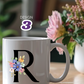 Keramiktasse mit Monogramm, personalisierter Becher mit Wunschnamen oder Monogramm
