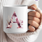Keramiktasse mit Monogramm, personalisierter Becher mit Wunschnamen oder Monogramm