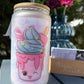 Trinkglas mit Deckel & Strohhalm, Kawaii 1