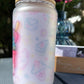 Trinkglas mit Deckel & Strohhalm, Kawaii 1