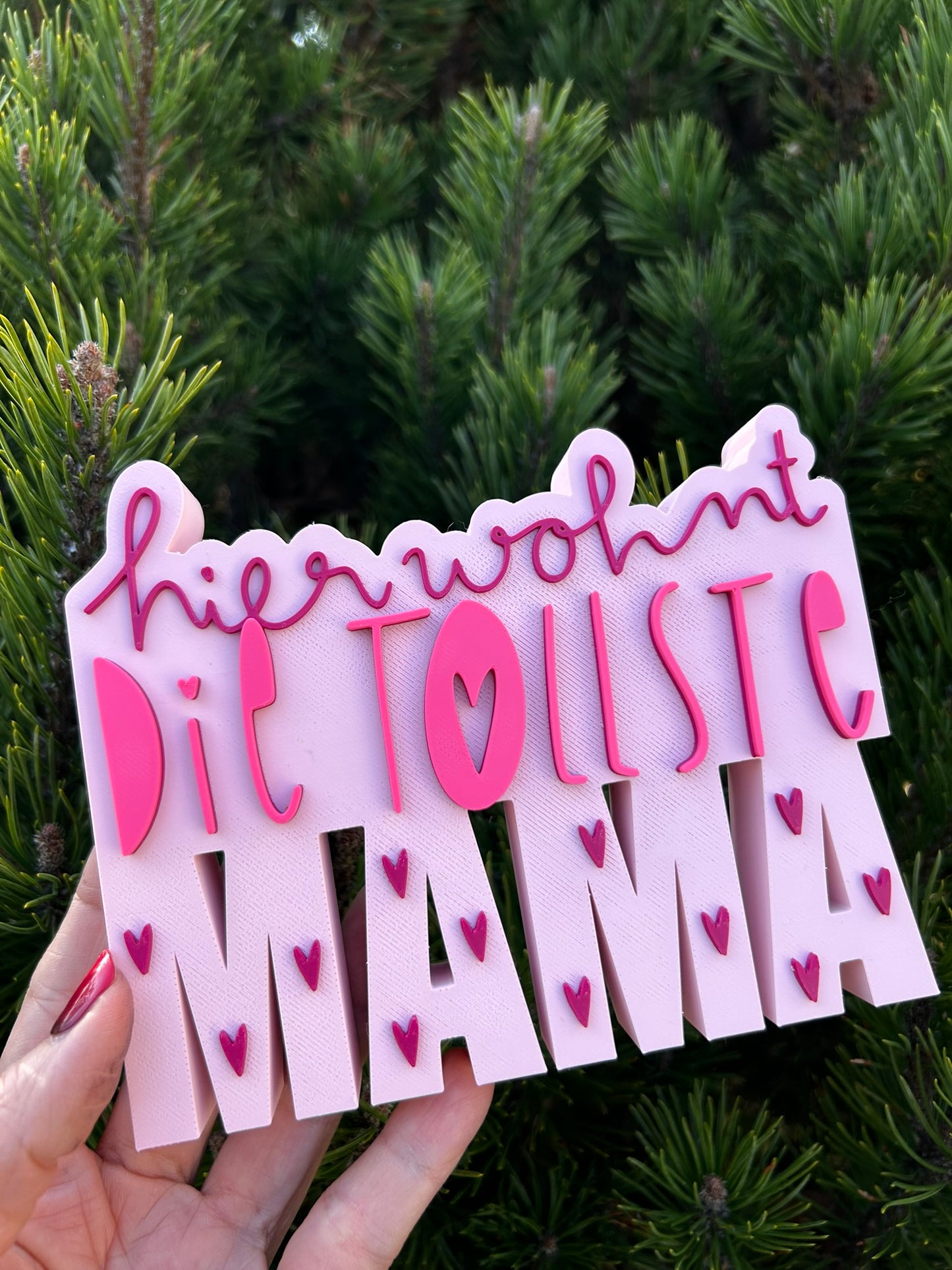 3D Schriftzug I Geschenk Muttertag I Statement Spruch I Dekoration "Hier wohnt die tollste Mama"