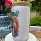 Trinkglas mit Deckel & Strohhalm, 90er Pop Design