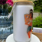 Trinkglas mit Deckel & Strohhalm, 90er Pop Design