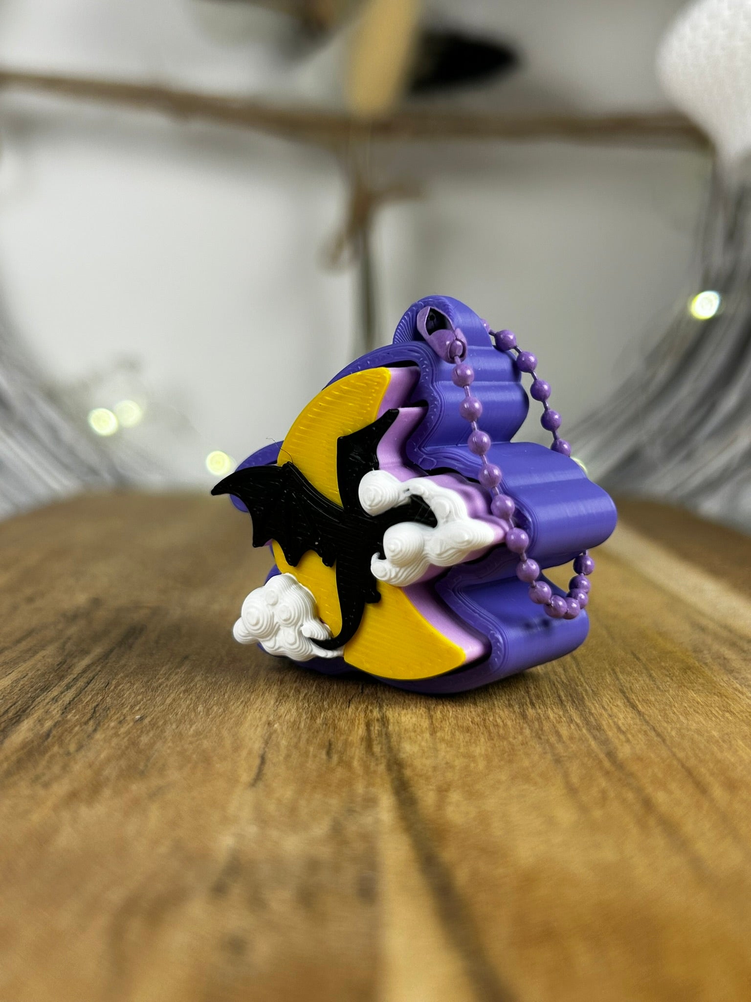 Klicker Anhänger, Schlüsselanhänger, Sensorisches Spielzeug, ADHS Spielzeug Beschäftigung, Stressabbau, Cozy Geschenk, Fourth Wings, Scwarzer und weißer Drache