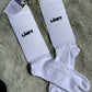 Tennis-Socken, weiß "LÄUFT"