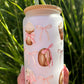 Glas mit Deckel und Strohhalm, Iced Latte Schleifen Design, Cute Aesthetic Girls, Geschenk Girlie, Geschenk Frau, Geschenk Tochter, Geschenk Teenie, Eiskaffee Glas