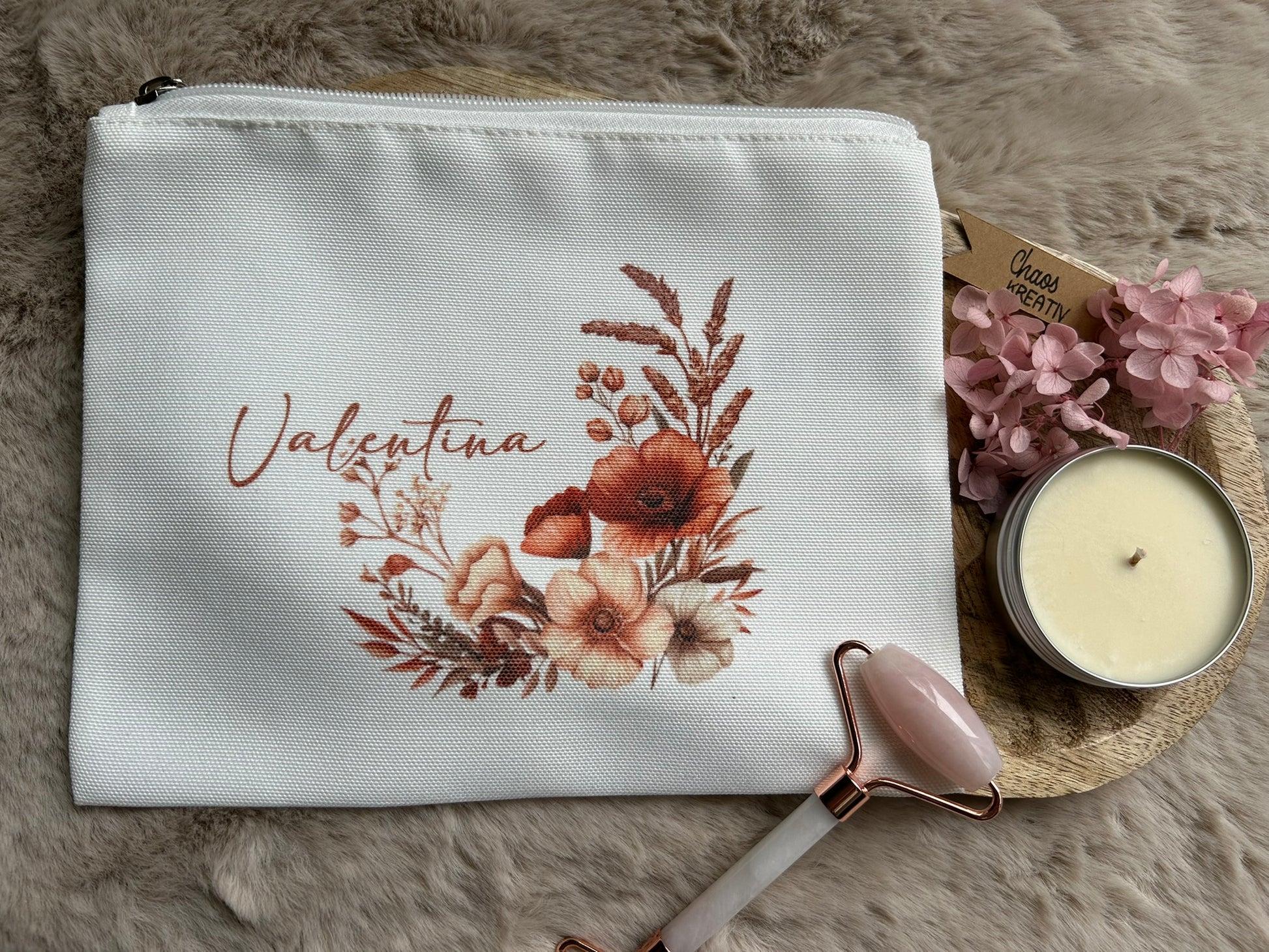 Boho Style Kosmetiktasche mit individuellem Namen – langlebiger Sublimationsdruck, vielseitig für Make-up, Stifte oder als Organizer, hochwertiges Polyester, personalisierbar, tolles Geschenk zum Geburtstag oder Muttertag.