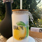 Trinkglas mit Deckel & Strohhalm I Limoncello 