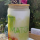 Trinkglas mit Deckel & Strohhalm I Matcha 1