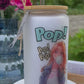 Trinkglas mit Deckel & Strohhalm, 90er Pop Design