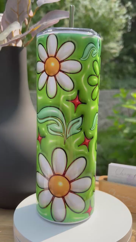 Edelstahl Thermobecher I Tumbler I Gänseblümchen